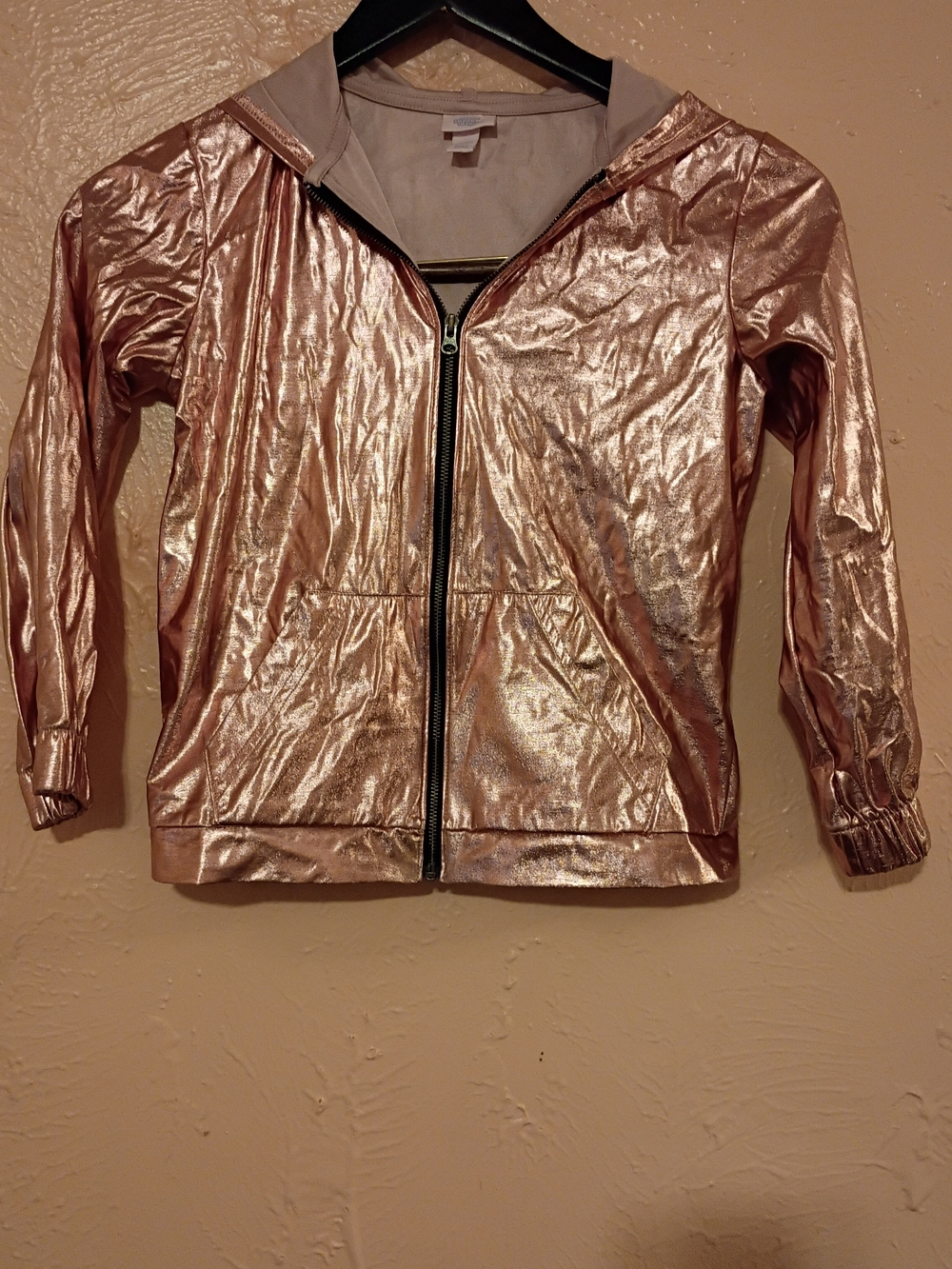 Stone Cold Fox Metallic Rose Gold Zip-Up Bomber Jacket